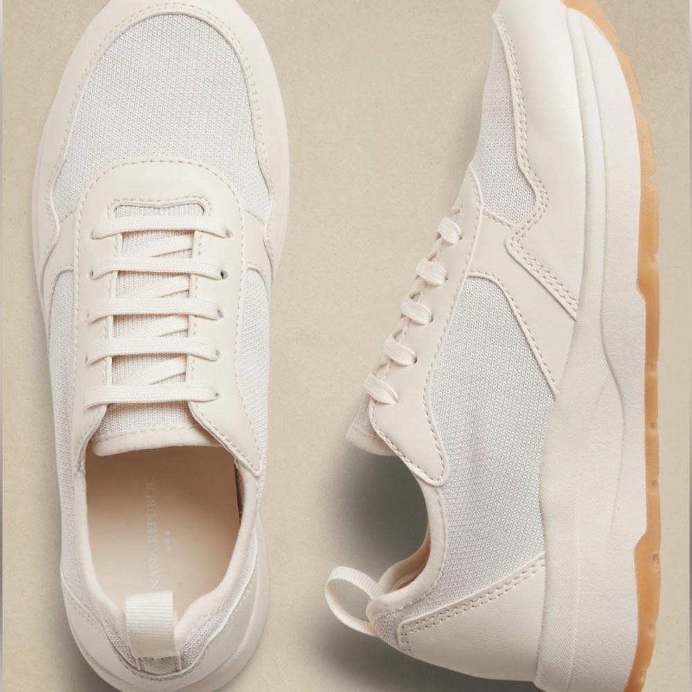 Banana Republic Women’s Cream Knit Sneaker